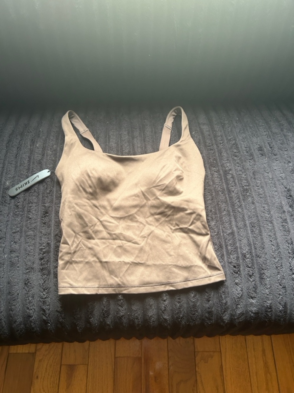 Skims x Nike Matte Square Neck Tank • NWT • Never Worn • Dark Sepia (Brown) • S